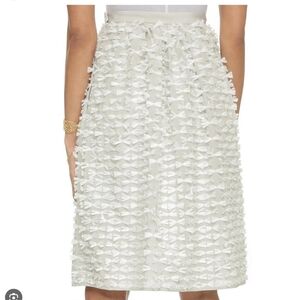 NWT $395 Tibi Grey White Bow Skirt Women's Knee Length